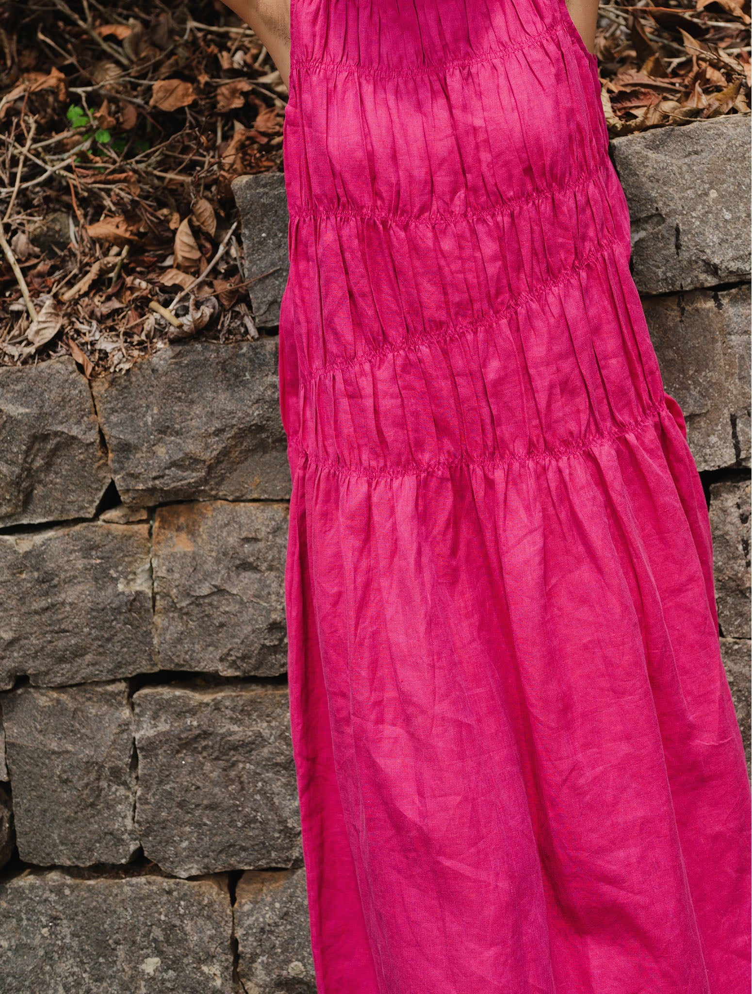 Peria Pink Linen Dress