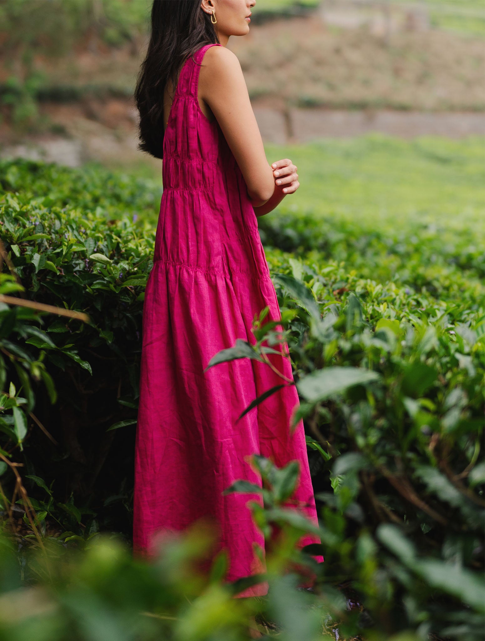 Peria Pink Linen Dress