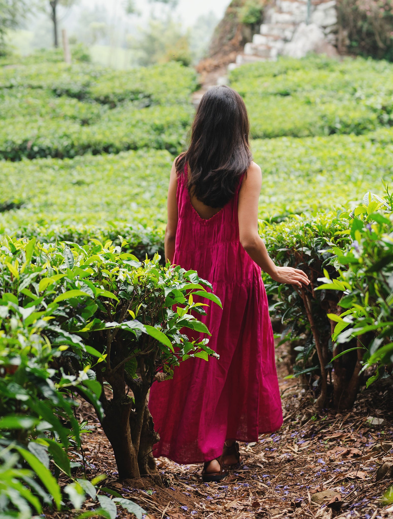 Peria Pink Linen Dress