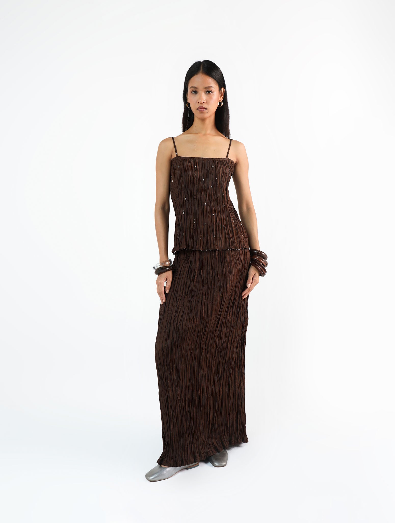 Ito Brown Skirt Set