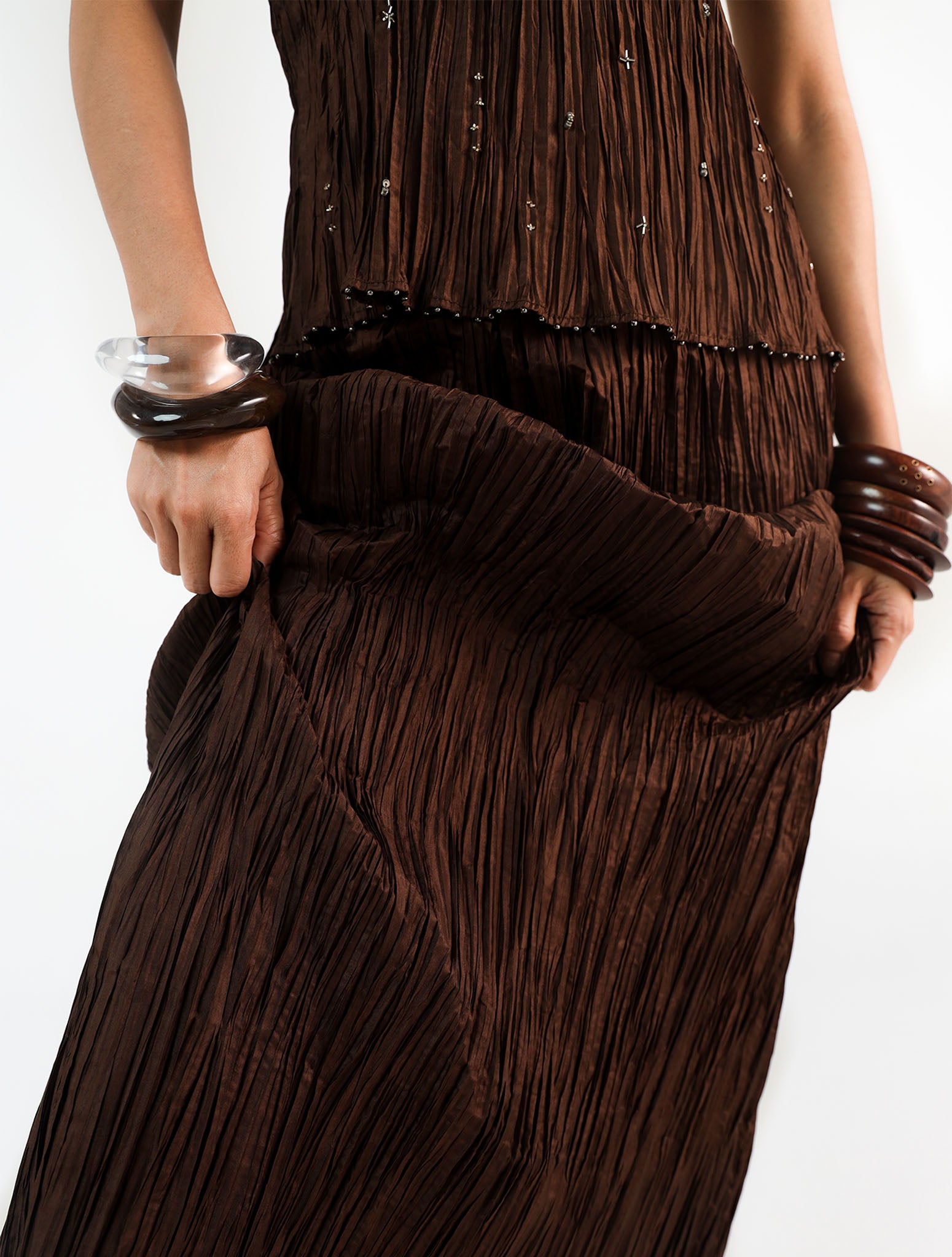 Ito Brown Skirt Set