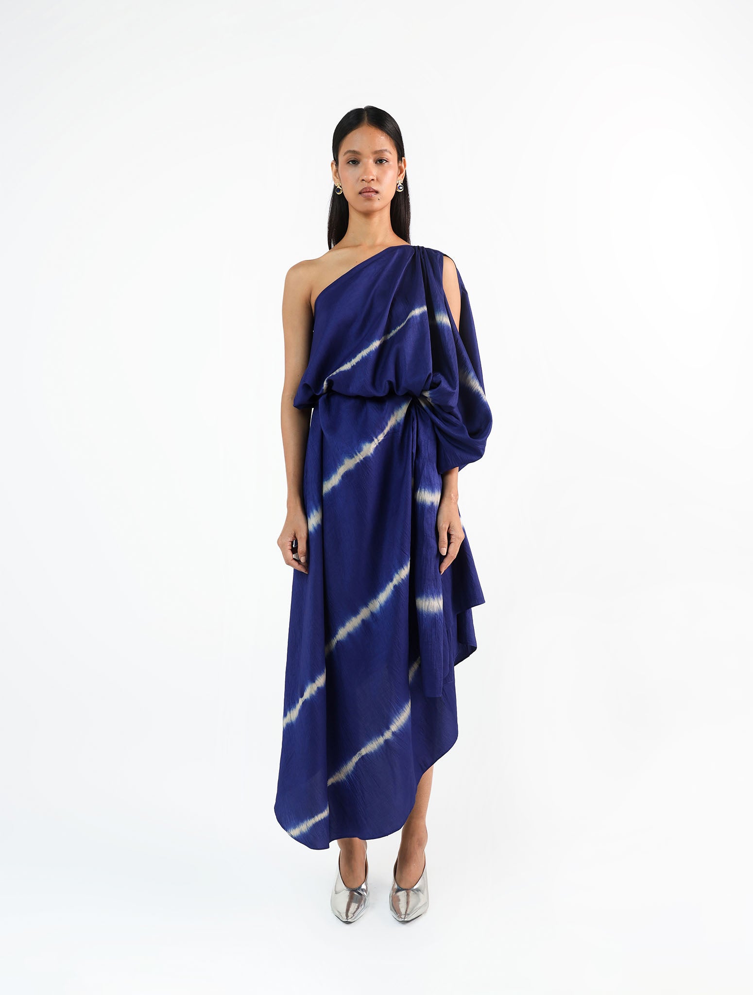 Midnight Leheriya Silk Dress