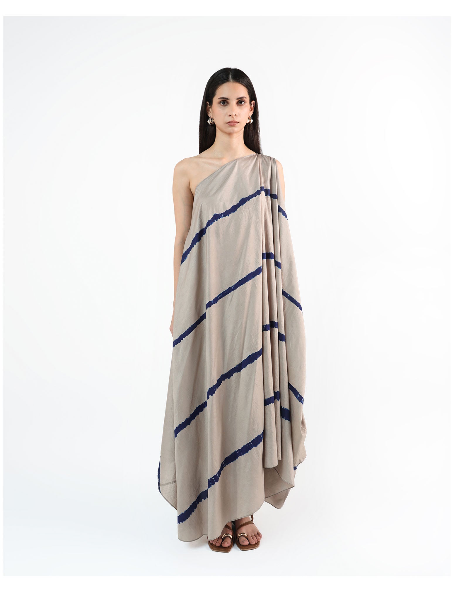 Silver Leheriya Silk Dress