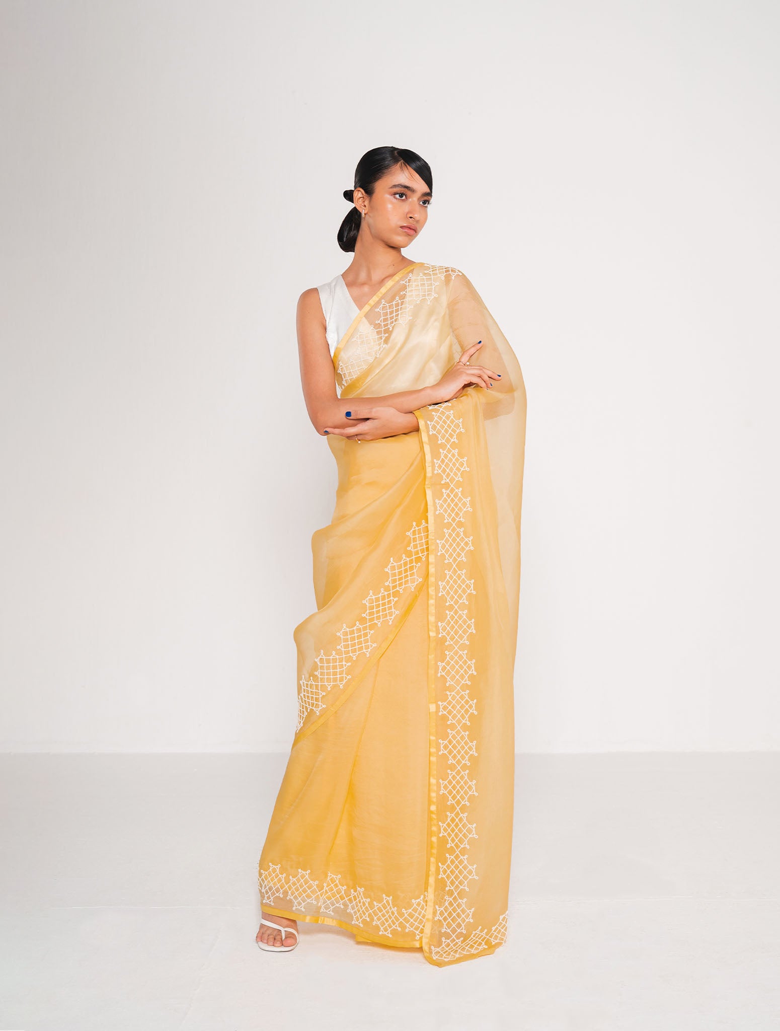 Sky Fire Organza Saree